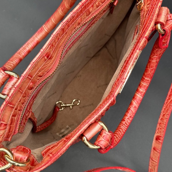 Brahmin Metallic Coral Pink Embossed Shoulder Bag - Picture 11 of 11